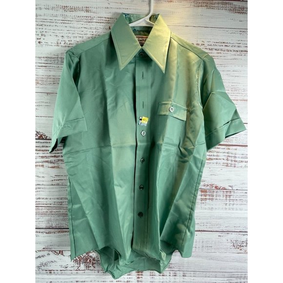 Vintage Landmark 70's Button Down Shirt w/ Original Walmart Price Tag NWT Medium - Picture 2 of 11